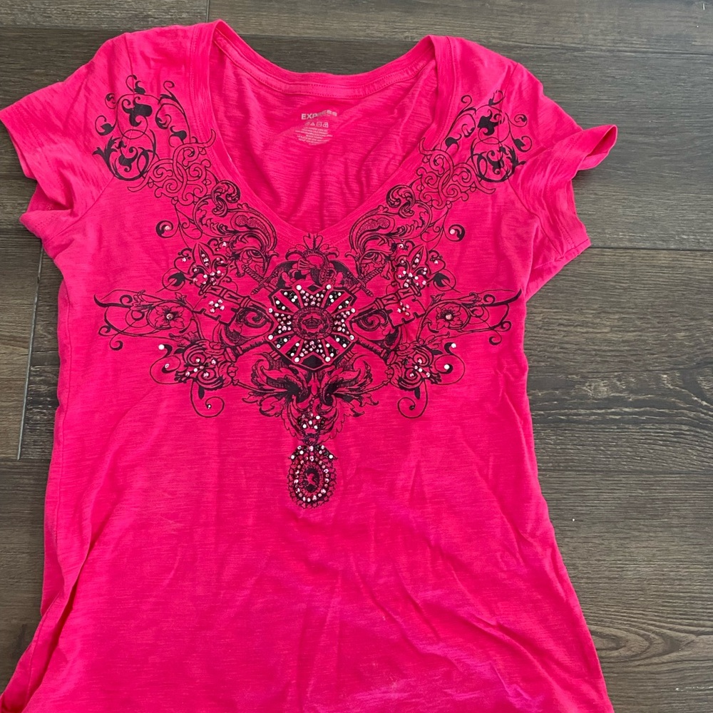 Vintage Express T-shirt with gemstone design detail